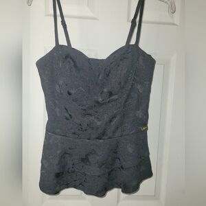 Elegant Black Lace Pattern Women's Corset Top